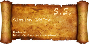 Simtion Sára névjegykártya